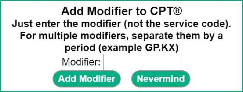 Does CPT code 97010 need a modifier