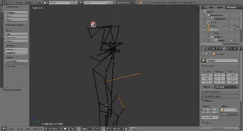 How do you change the bone hierarchy in Blender