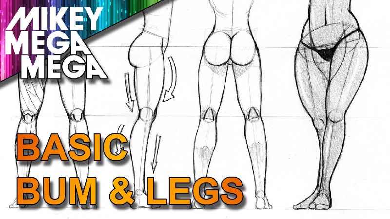 How do you draw a cartoon muscular leg