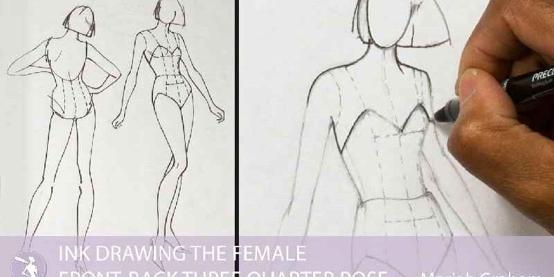 How do you draw a female body pose
