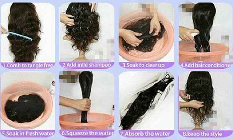 How do you wash and dry sewn in hair extensions