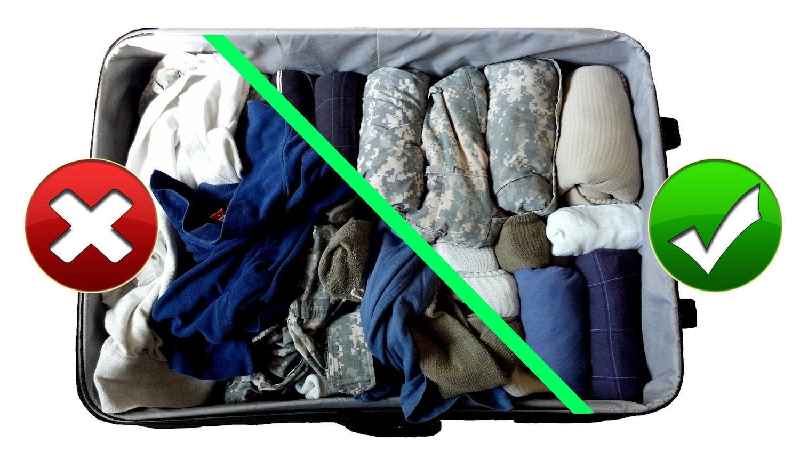 Is it better to roll or fold clothes in a suitcase