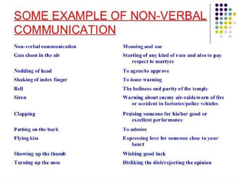 What are the 4 main types of nonverbal communication