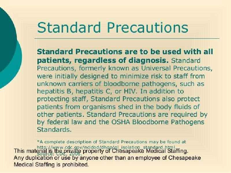 What are the 4 main universal precautions