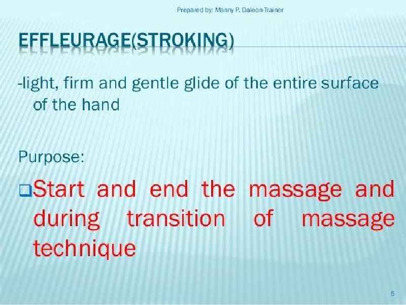 What are the five basic strokes in massage