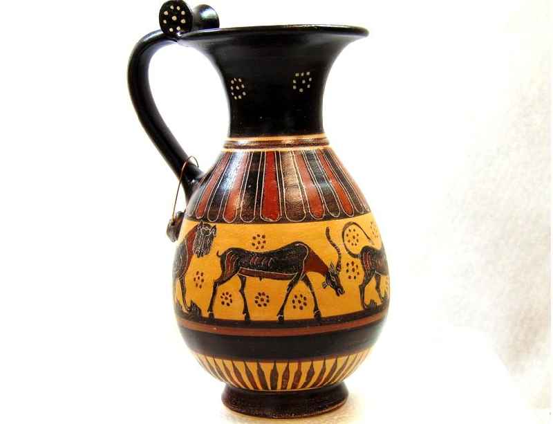 What color was ancient Greek pottery