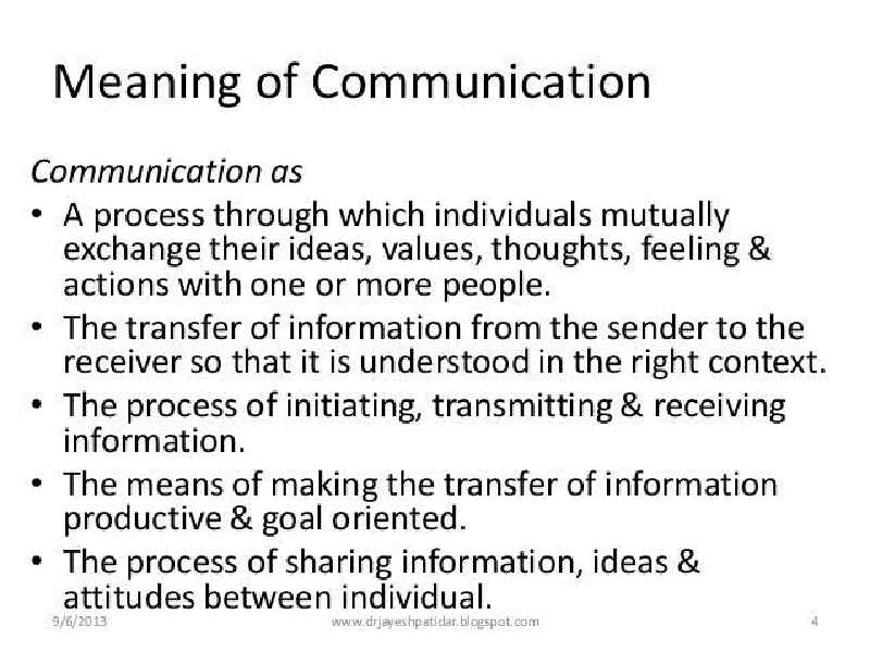 What does it mean to communicate with someone