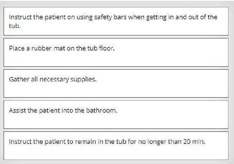 When preparing to give a tub bath to a resident the water in the tub should be