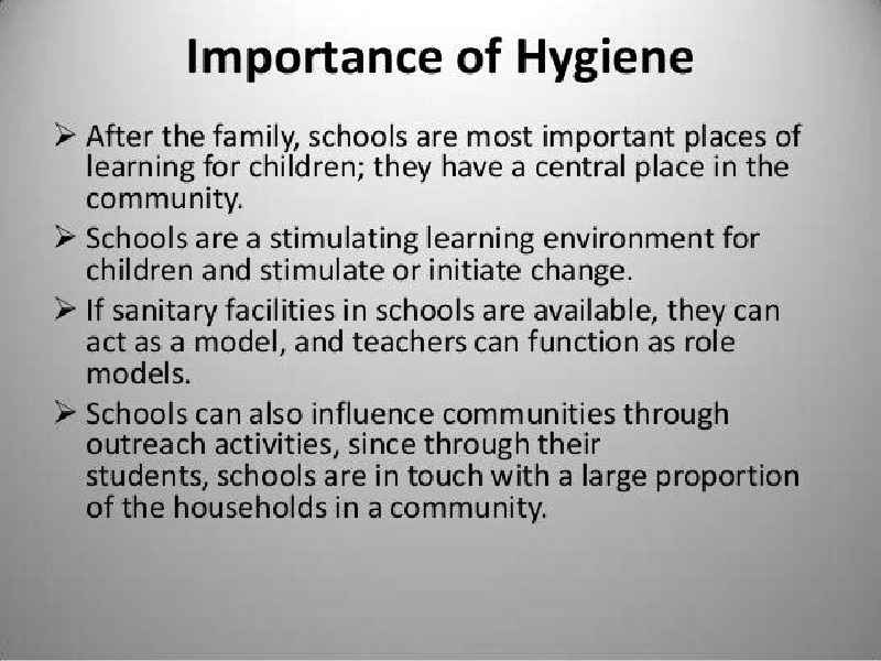 Which components of personal hygiene are most important to students